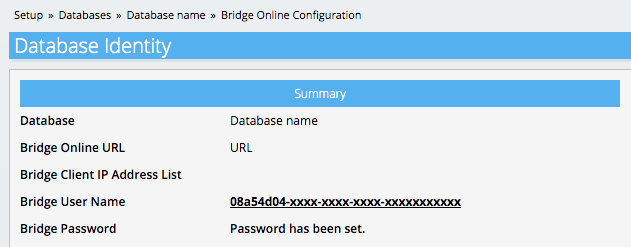 The Bridge Online configuration button in Invantive Cloud